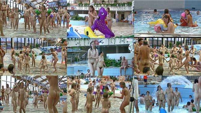 Europäisches FKK-Video im Wasserpark mit Schwimmbad [FKK Archiv]