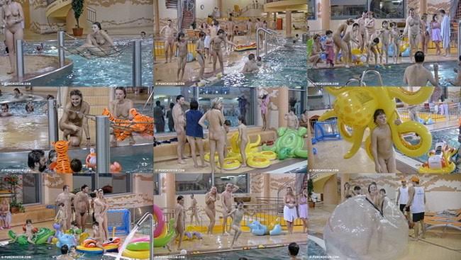 Moderner Nudismus und nudistische nackte Familien im Pool video [FKK Archiv]
