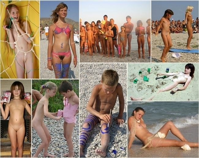 Purenudismus Fotos - Kind wird gemalt [FKK Archiv]
